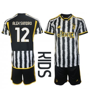 Juventus Alex Sandro #12 Koszulka Podstawowych Dziecięca 2023-24 Krótki Rękaw (+ Krótkie spodenki)